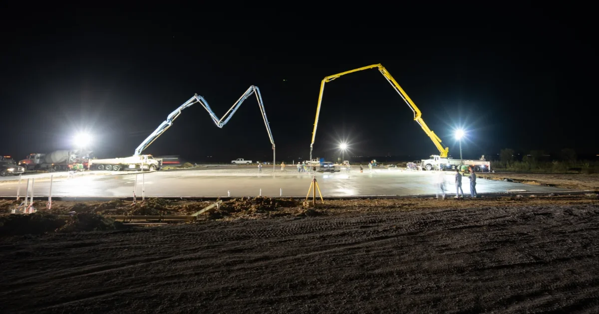 Concrete Slab for Shed Manufacturing Facility